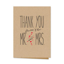 36ps Mr. and Mrs.Thank You Notecards, Blank Inside con Kraft Envelopes Últimos diseños de tarjetas de boda
